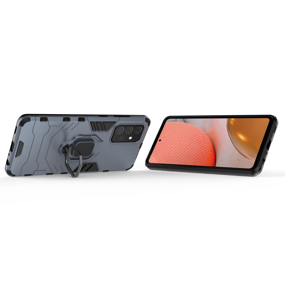 Ring Armor Case Kickstand Tough Rugged Cover for Samsung Galaxy A72 4G blue_3