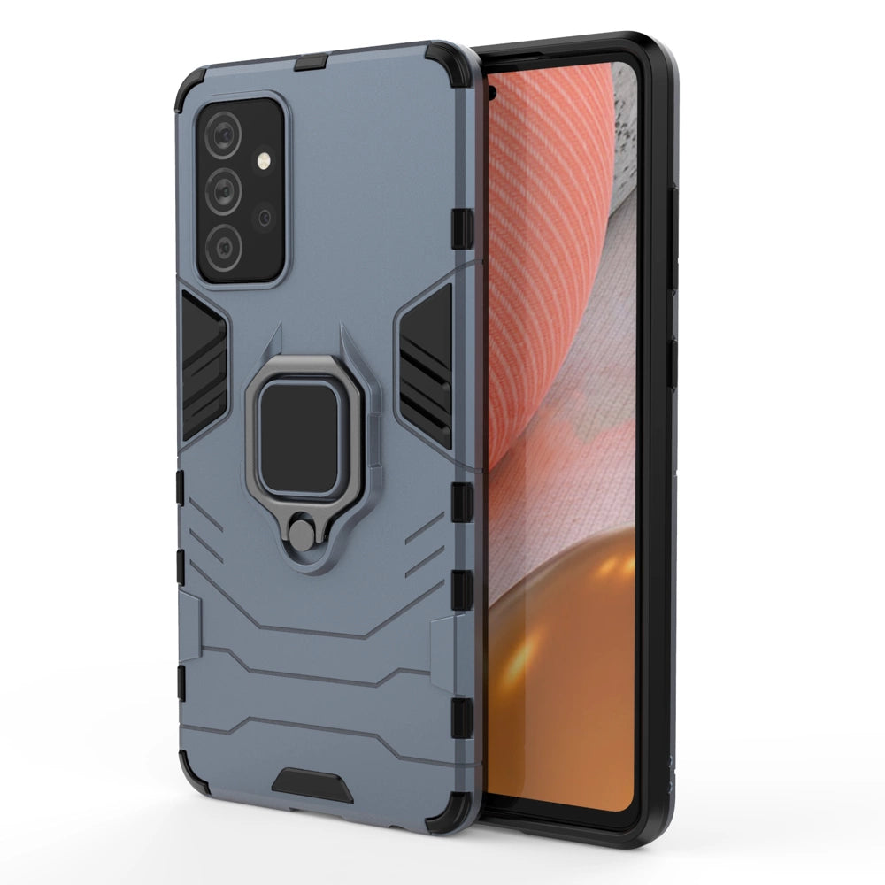 Ring Armor Case Kickstand Tough Rugged Cover for Samsung Galaxy A72 4G blue_1