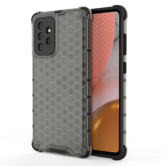 Honeycomb Case armor cover with TPU Bumper for Samsung Galaxy A72 4G black_0
