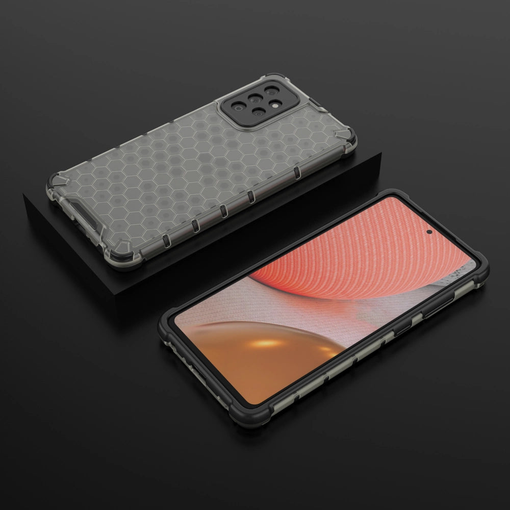 Honeycomb Case armor cover with TPU Bumper for Samsung Galaxy A72 4G black_12