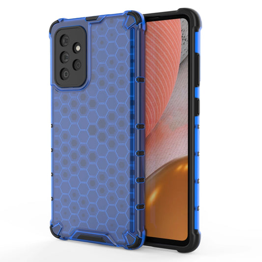 Honeycomb Case armor cover with TPU Bumper for Samsung Galaxy A72 4G blue_0