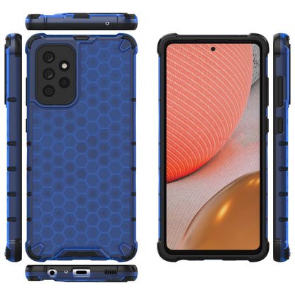 Honeycomb Case armor cover with TPU Bumper for Samsung Galaxy A72 4G blue_11
