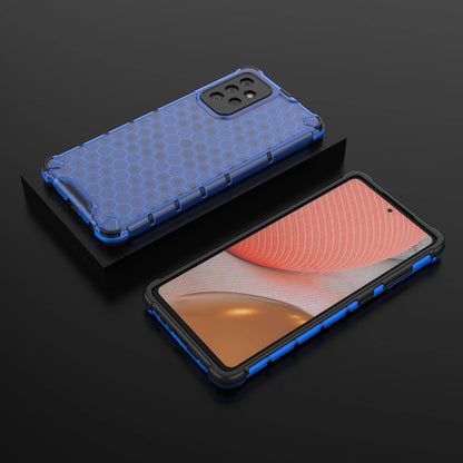 Honeycomb Case armor cover with TPU Bumper for Samsung Galaxy A72 4G blue_12