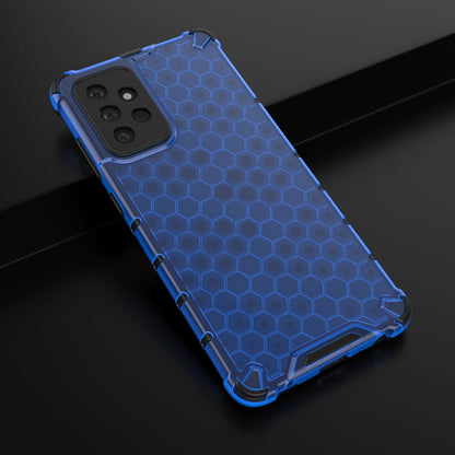 Honeycomb Case armor cover with TPU Bumper for Samsung Galaxy A72 4G blue_13