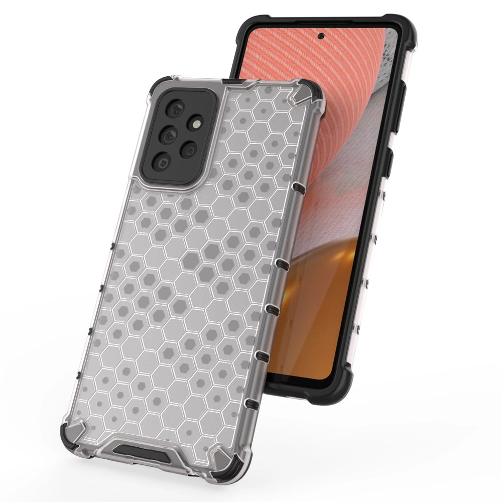 Honeycomb Case armor cover with TPU Bumper for Samsung Galaxy A72 4G blue_5