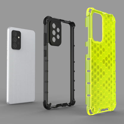 Honeycomb Case armor cover with TPU Bumper for Samsung Galaxy A72 4G blue_6