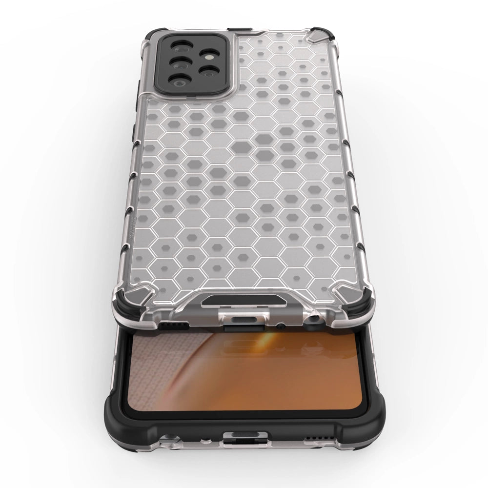Honeycomb Case armor cover with TPU Bumper for Samsung Galaxy A72 4G blue_8