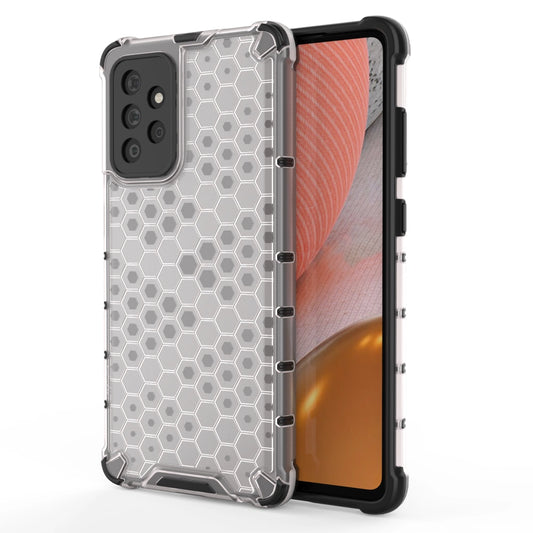 Honeycomb Case armor cover with TPU Bumper for Samsung Galaxy A72 4G transparent_0