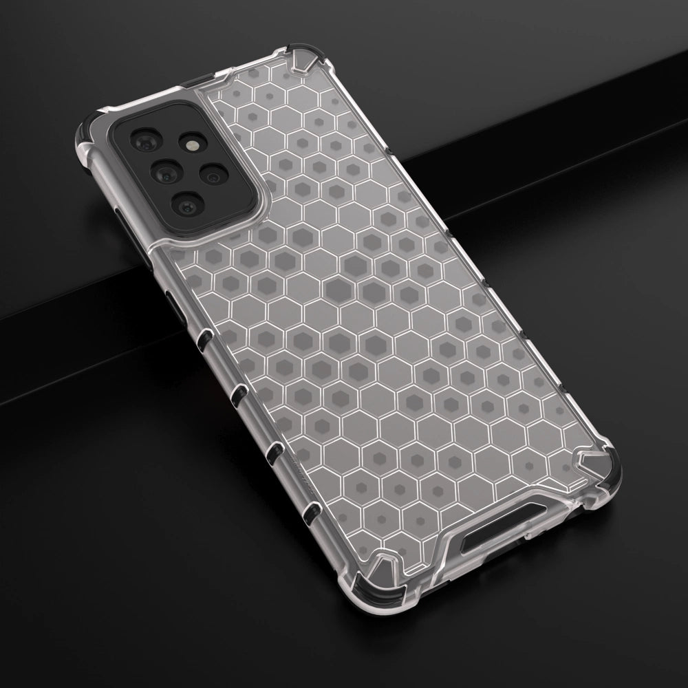 Honeycomb Case armor cover with TPU Bumper for Samsung Galaxy A72 4G transparent_13
