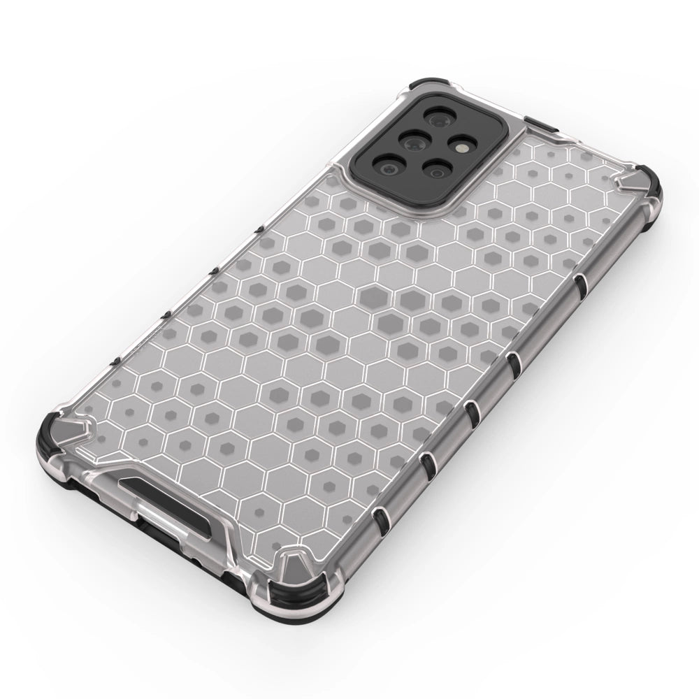 Honeycomb Case armor cover with TPU Bumper for Samsung Galaxy A72 4G transparent_3