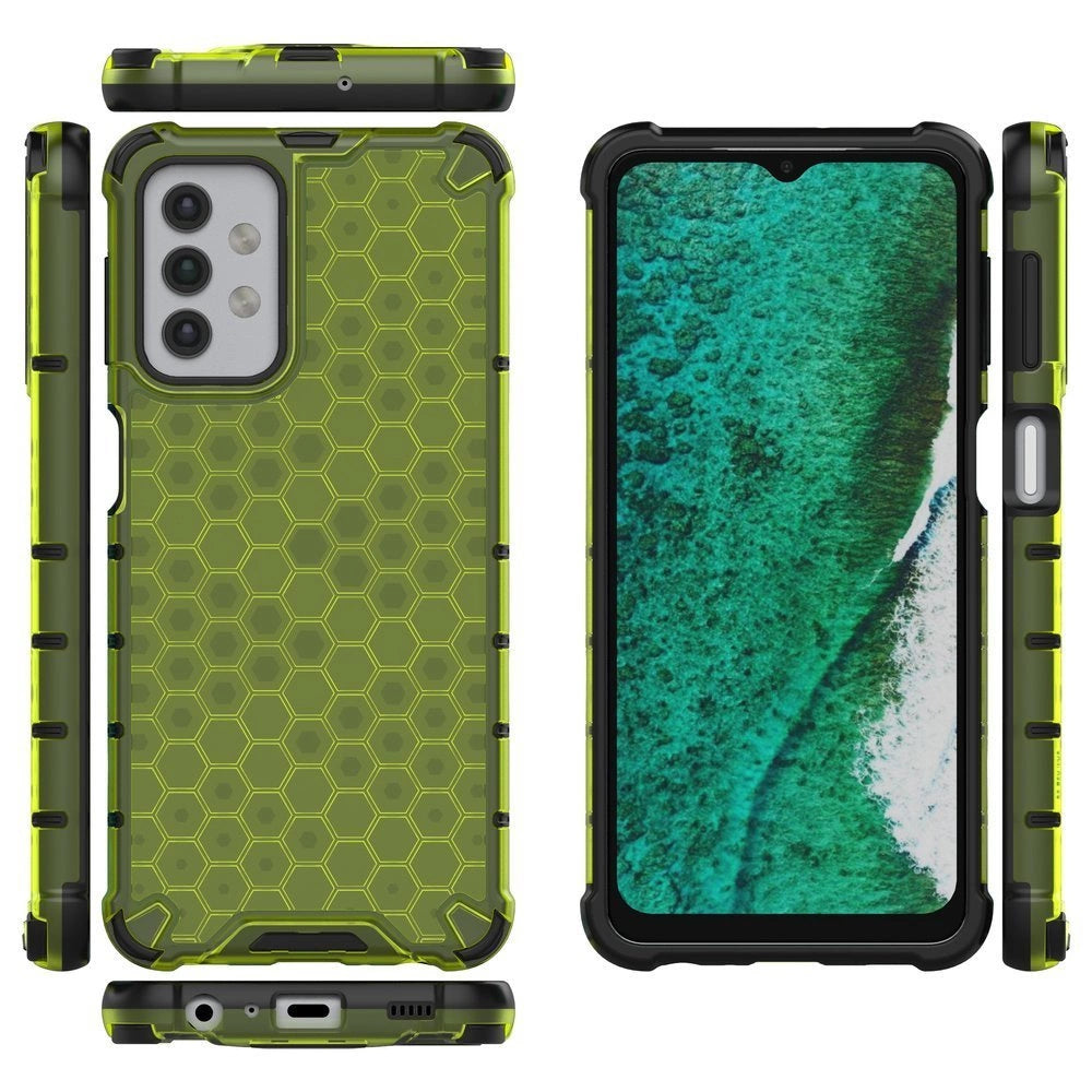 Honeycomb Case armor cover with TPU Bumper for Samsung Galaxy A32 5G green_1