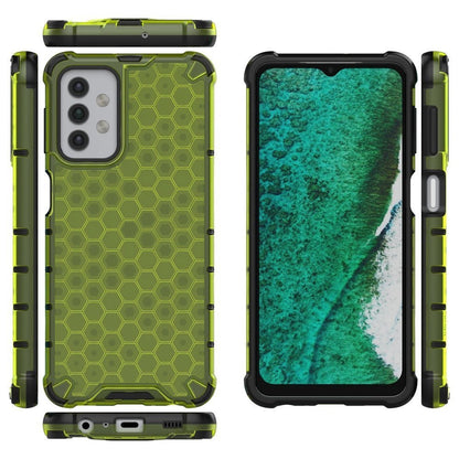 Honeycomb Case armor cover with TPU Bumper for Samsung Galaxy A32 5G green_1