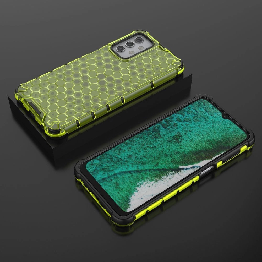 Honeycomb Case armor cover with TPU Bumper for Samsung Galaxy A32 5G green_2