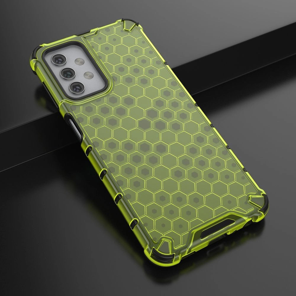 Honeycomb Case armor cover with TPU Bumper for Samsung Galaxy A32 5G green_3