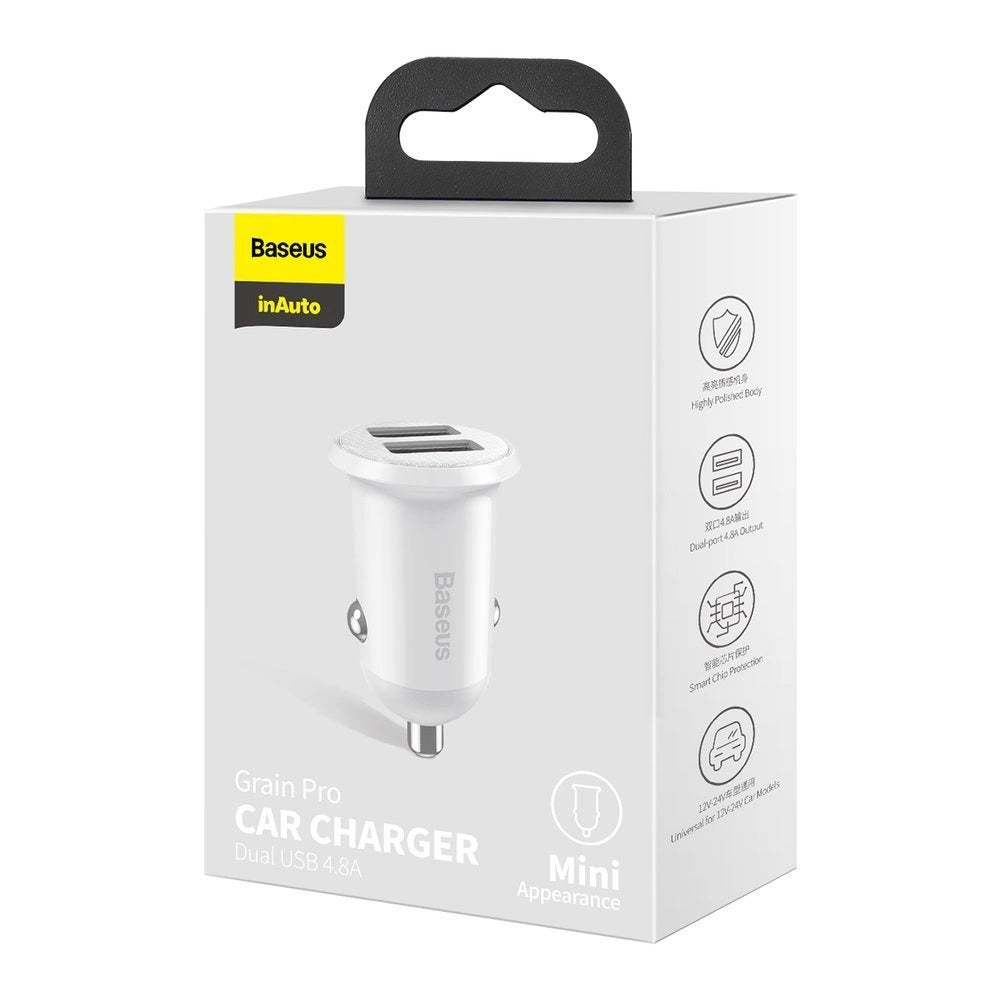 Baseus Grain Pro car charger 2x USB 4.8 A white (CCALLP-02)_9