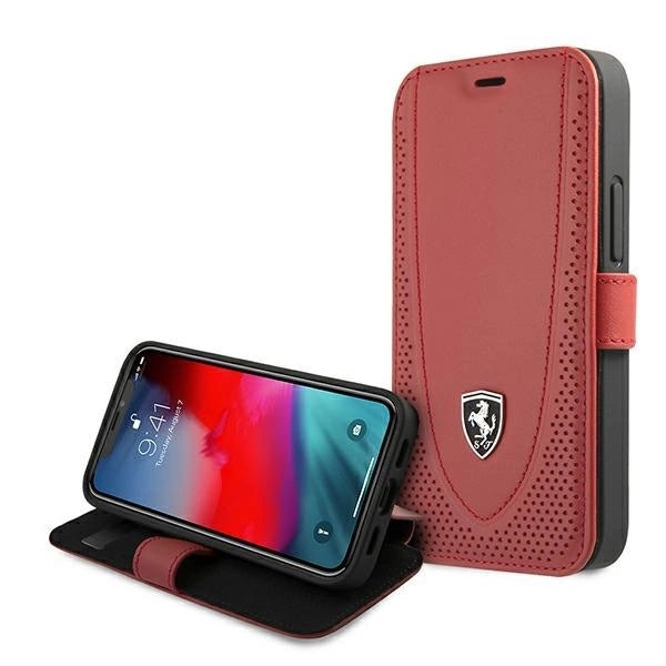 Ferrari FEOGOFLBKP12SRE iPhone 12 mini 5.4&quot; red/red book Off Track Perforated_5