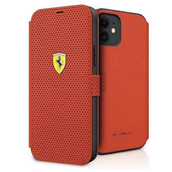 Ferrari FESPEFLBKP12SRE iPhone 12 mini 5.4" red/red book On Track Perforated_0