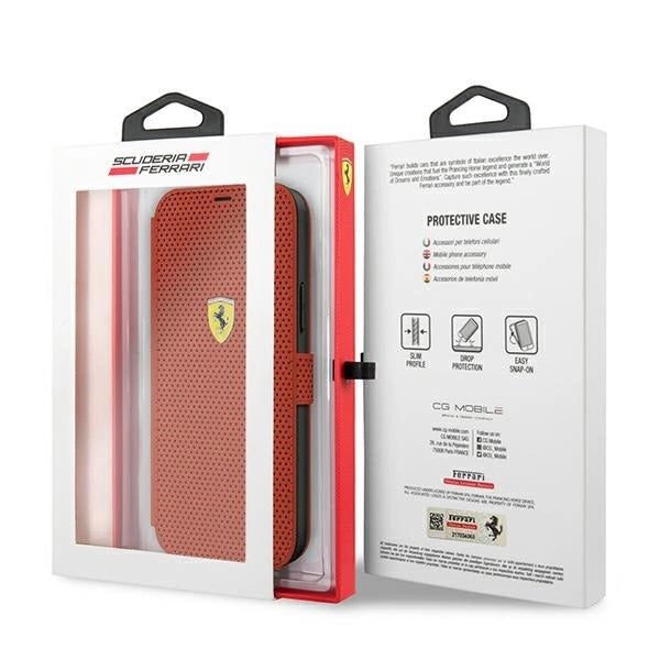 Ferrari FESPEFLBKP12SRE iPhone 12 mini 5.4" red/red book On Track Perforated_4