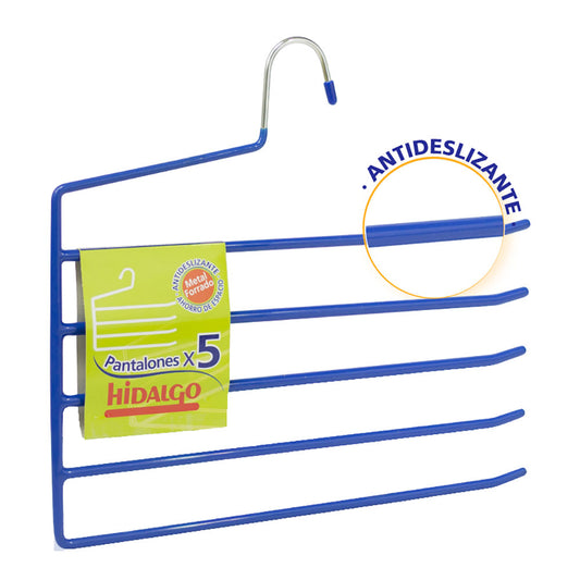 Cabide antiderrapante para 5 calÃ§as, cor azul_0