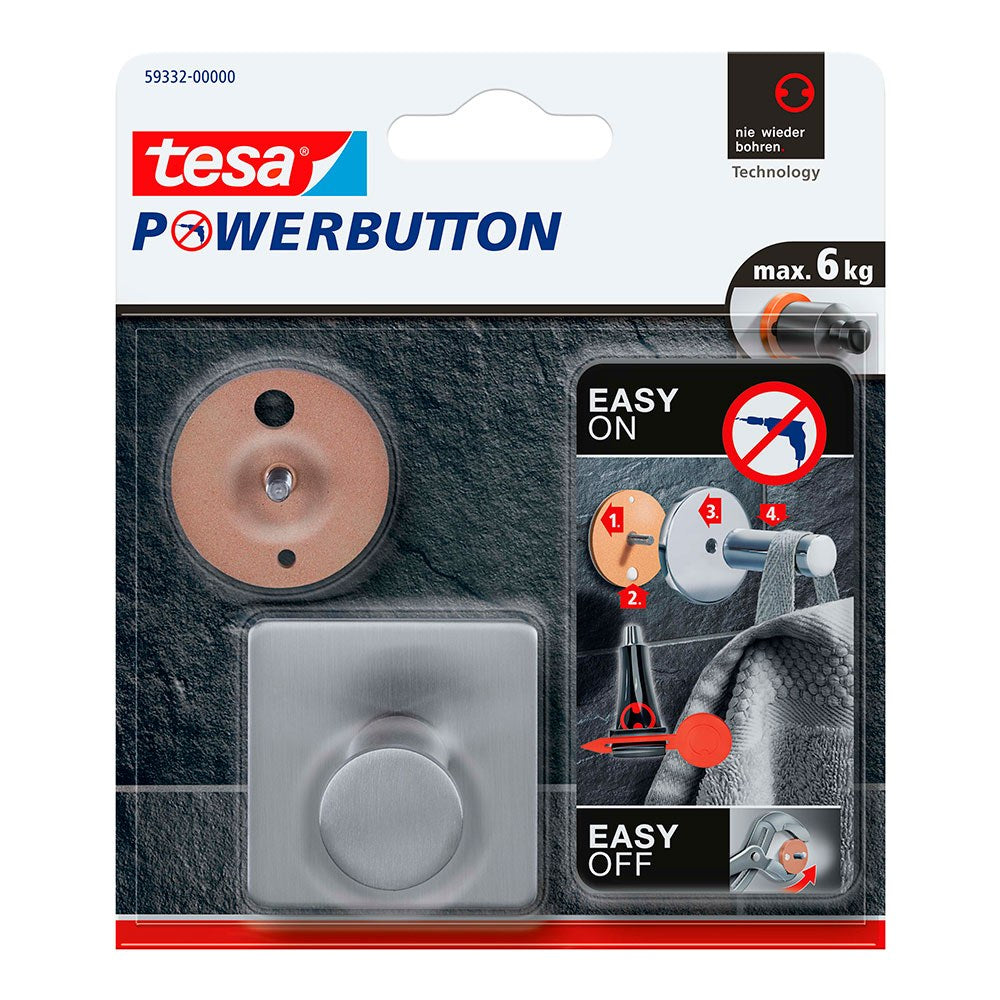 Cabide quadrado clÃ¡ssico powerbutton em aÃ§o inoxidÃ¡vel_0