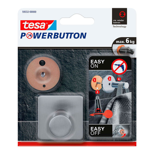 Cabide quadrado clÃ¡ssico powerbutton em aÃ§o inoxidÃ¡vel_0