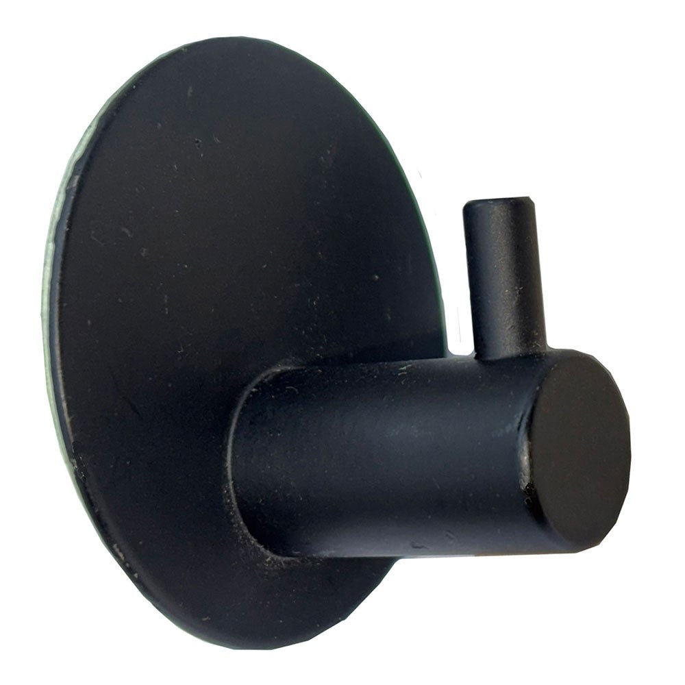 Cabide adesivo em aÃ§o inoxidÃ¡vel com acabamento preto fosco, 45 x 27 mm, 2 un_0