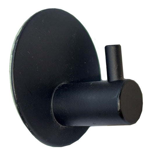 Cabide adesivo em aÃ§o inoxidÃ¡vel com acabamento preto fosco, 45 x 27 mm, 2 un_0