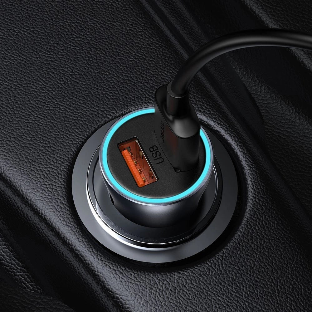 Baseus Golden Contactor Pro fast car charger 2x USB 40 W Quick Charge SCP FCP AFC + USB cable - USB Type C gray (TZCCJD-A0G)_21