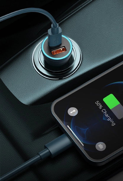 Baseus Golden Contactor Pro fast car charger 2x USB 40 W Quick Charge SCP FCP AFC + USB cable - USB Type C gray (TZCCJD-A0G)_23