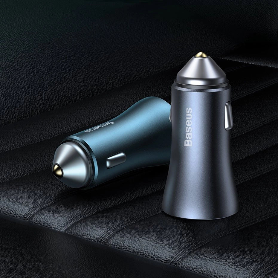 Baseus Golden Contactor Pro fast car charger 2x USB 40 W Quick Charge SCP FCP AFC + USB cable - USB Type C gray (TZCCJD-A0G)_28