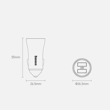 Baseus Golden Contactor Pro fast car charger 2x USB 40 W Quick Charge SCP FCP AFC + USB cable - USB Type C gray (TZCCJD-A0G)_32