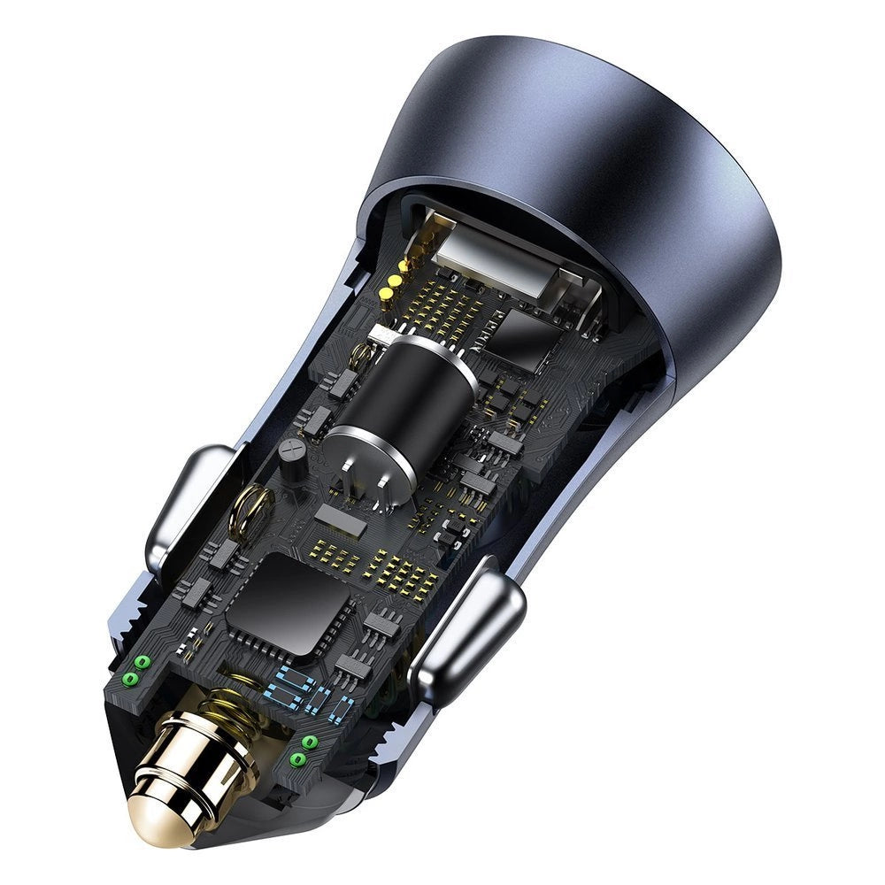 Baseus Golden Contactor Pro fast car charger 2x USB 40 W Quick Charge SCP FCP AFC + USB cable - USB Type C gray (TZCCJD-A0G)_9