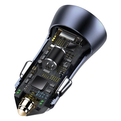 Baseus Golden Contactor Pro fast car charger 2x USB 40 W Quick Charge SCP FCP AFC + USB cable - USB Type C gray (TZCCJD-A0G)_9