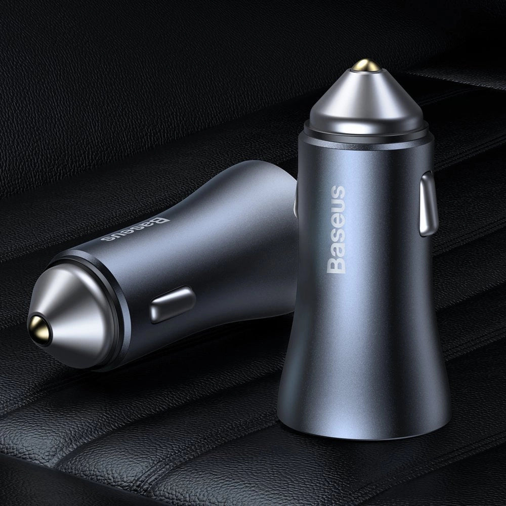 Baseus Golden Contactor Pro fast car charger 2x USB 40 W Quick Charge SCP FCP AFC + USB cable - USB Type C gray (TZCCJD-A0G)_19
