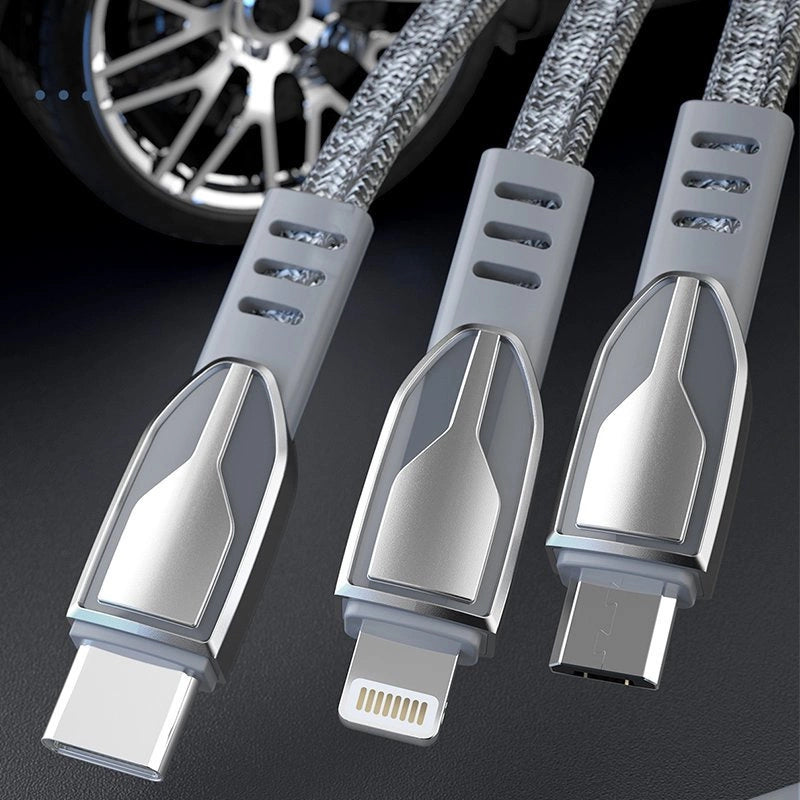 Dudao USB braided cable - micro USB 5 A 1 m gray (L3PROM gray)_3