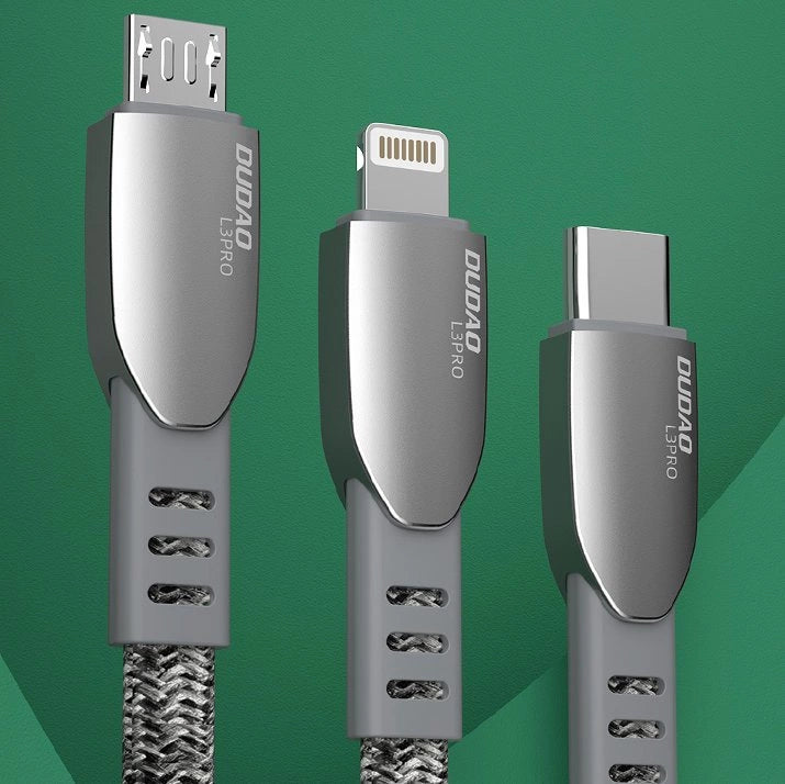 Dudao USB braided cable - micro USB 5 A 1 m gray (L3PROM gray)_4