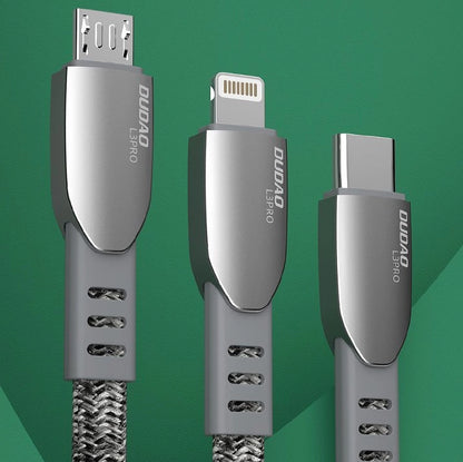 Dudao USB braided cable - micro USB 5 A 1 m gray (L3PROM gray)_4