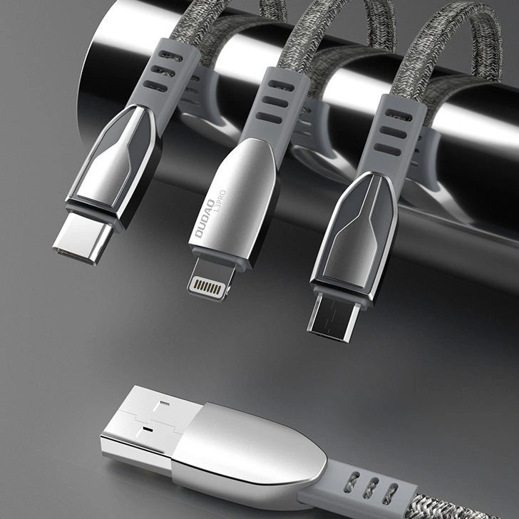 Dudao USB braided cable - micro USB 5 A 1 m gray (L3PROM gray)_5