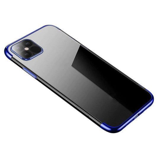 Clear Color Case Gel TPU Electroplating frame Cover for Samsung Galaxy S21 Ultra 5G blue_0