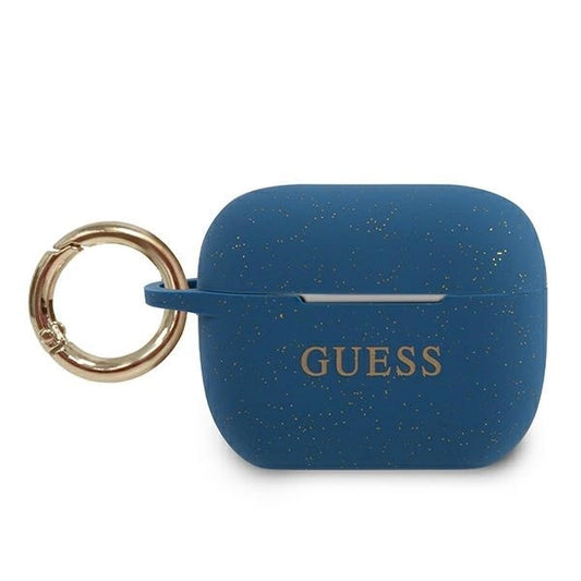 Guess GUACAPSILGLBL AirPods Pro cover blue/blue Silicone Glitter_0