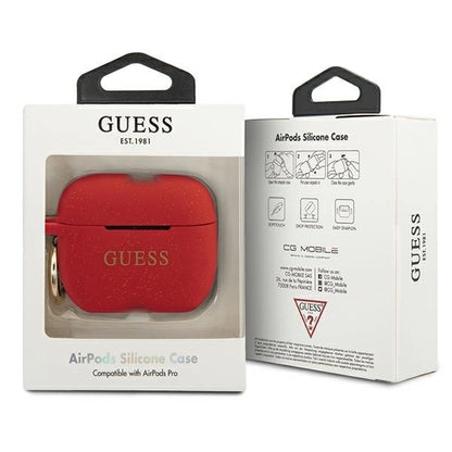 Guess GUACAPSILGLRE AirPods Pro cover red/red Silicone Glitter_2