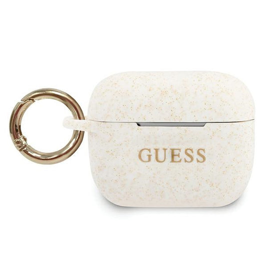 Guess GUACAPSILGLWH AirPods Pro cover biały/white Silicone Glitter_0