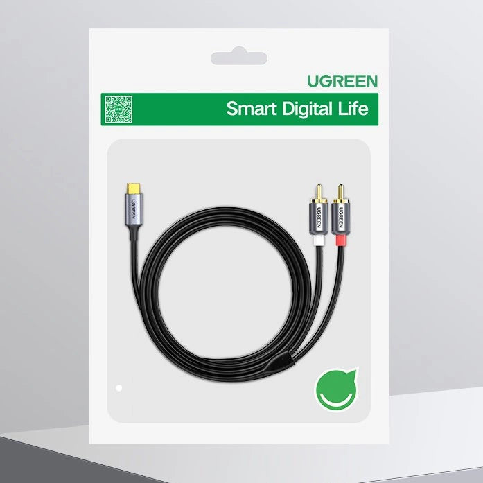 Ugreen audio cable USB Type C (male) - 2RCA (male) 1.5m gray (20193 CM451)_4
