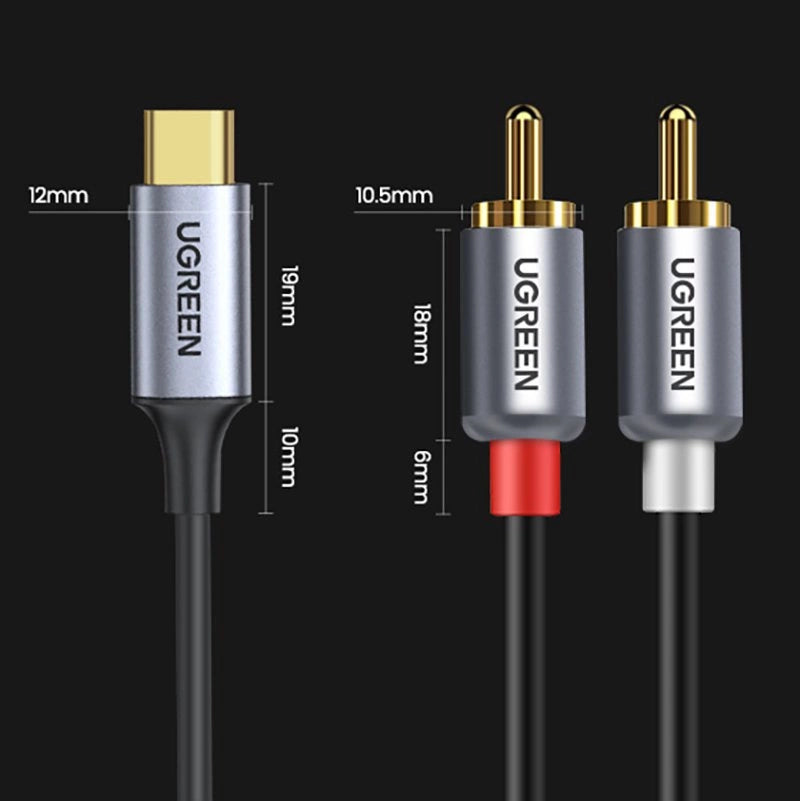 Ugreen audio cable USB Type C (male) - 2RCA (male) 1.5m gray (20193 CM451)_9