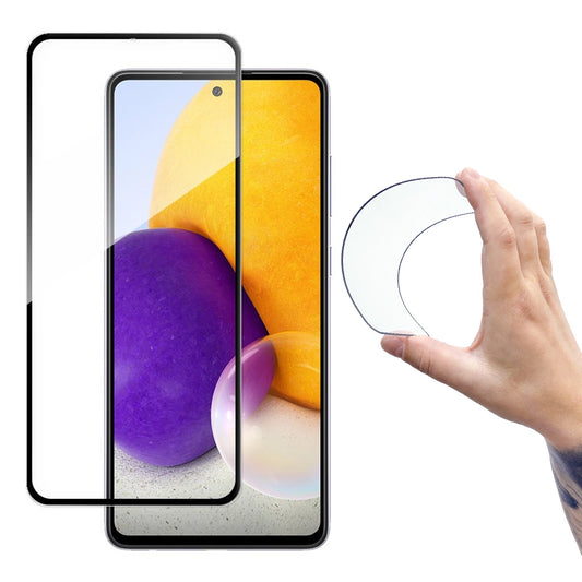 Wozinsky Full Cover Flexi Nano Glass Hybrid Screen Protector with frame for Samsung Galaxy A72 4G black_0