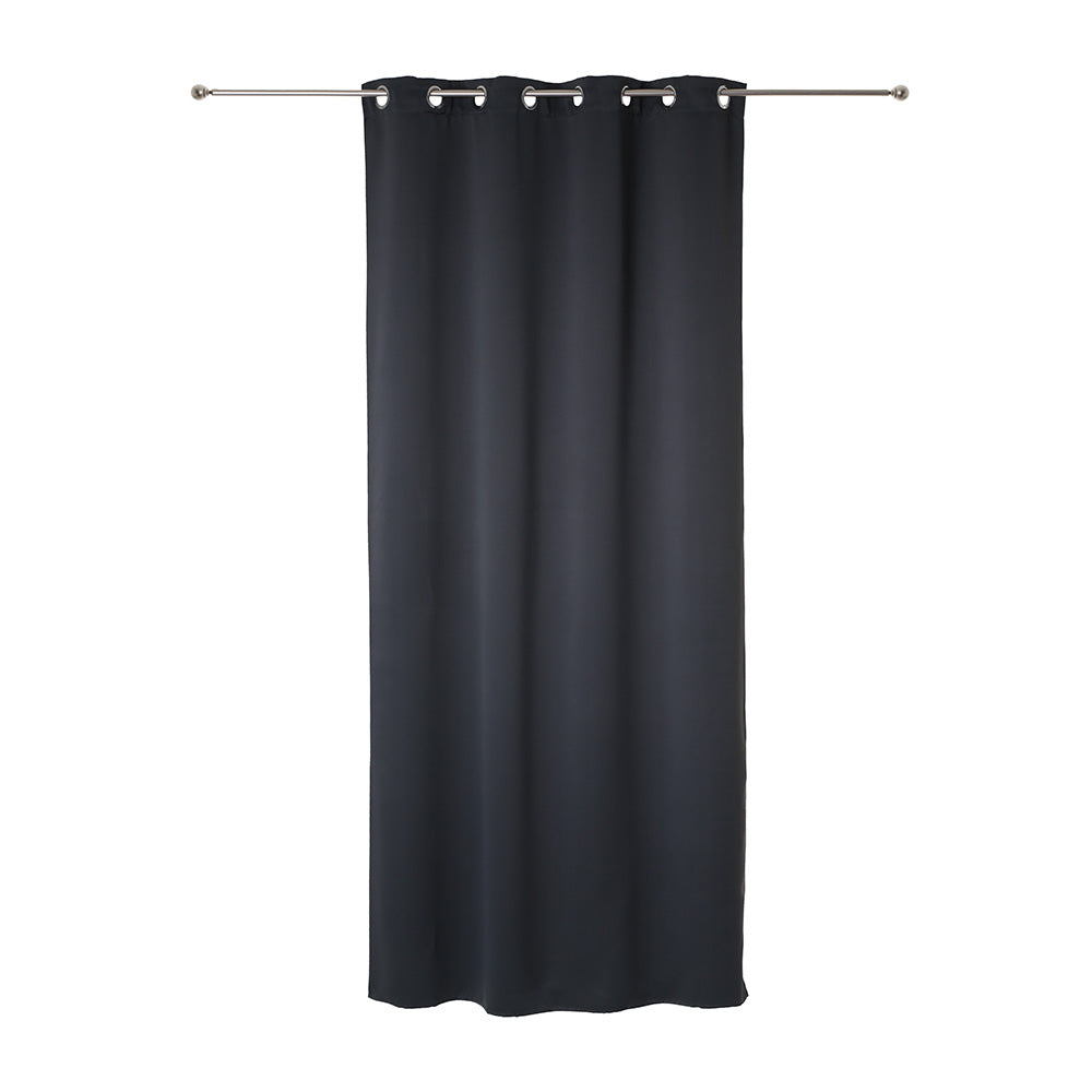 Cortina opaca com argolas cor cinzento escuro 260x140cm_0