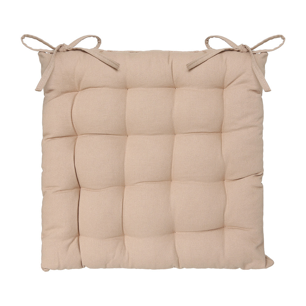 Almofada para cadeira estilo bolacha cor bege 38x38cm_0