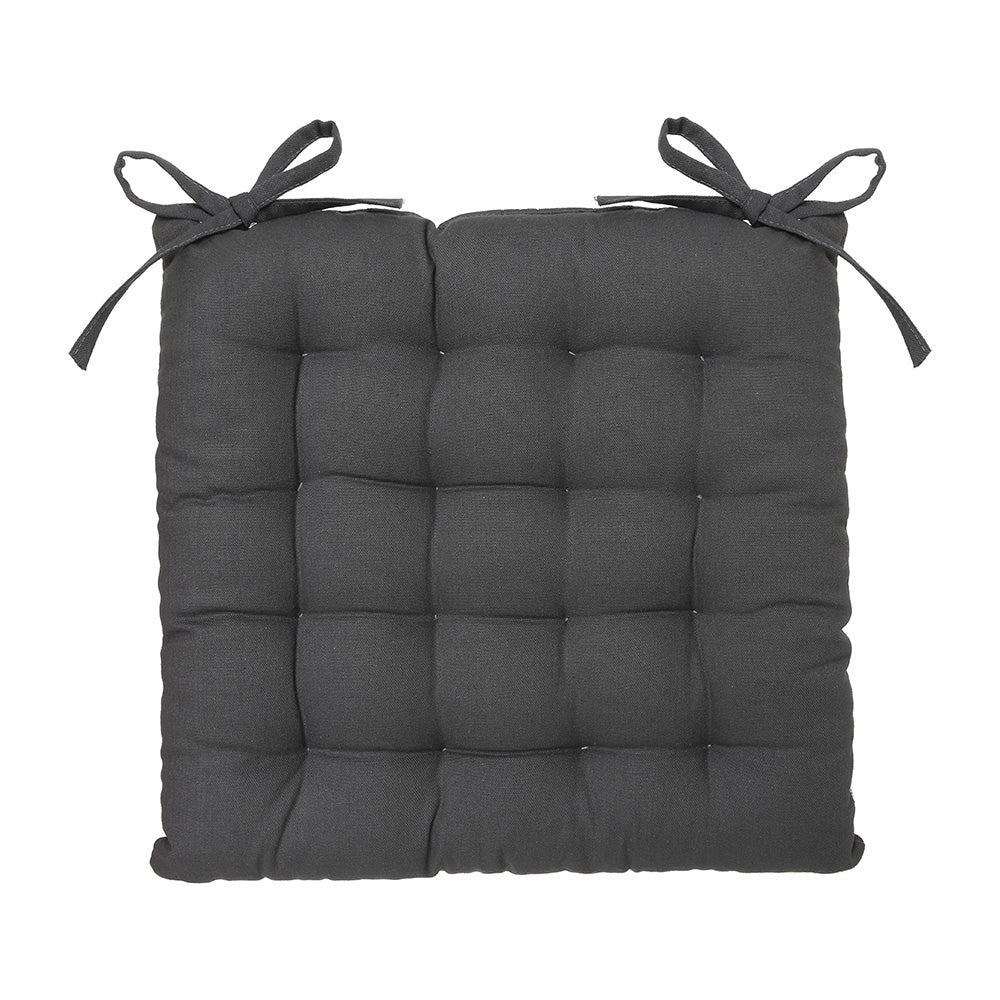Almofada para cadeira estilo bolacha cor cinzento escuro 38x38cm_0