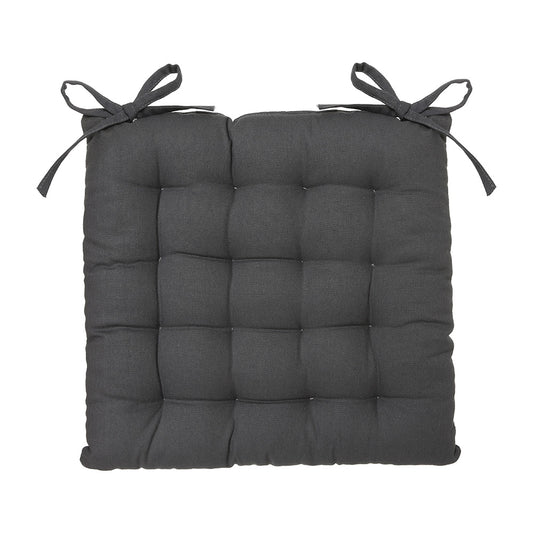Almofada para cadeira estilo bolacha cor cinzento escuro 38x38cm_0