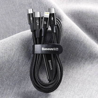 Baseus Rapid Series 3in1 USB-C - USB-C / Lightning / micro USB cable 20W PD 1.5m - green_26